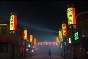 《白塔之下》画面，白色塔楼投下的长影与石阶